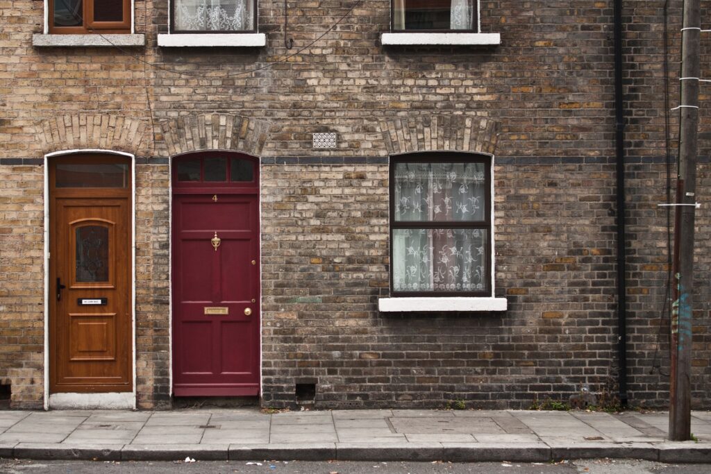 Frente de uma casa em Dublin