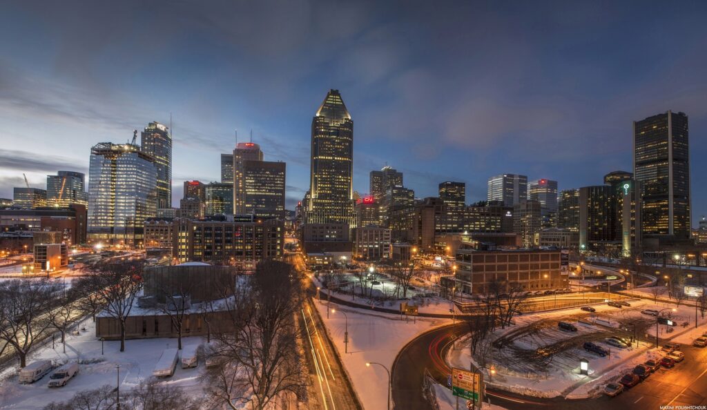 Foto da cidade de Montreal à noite