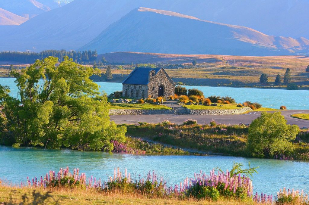 Lago Tekapo na Nova Zelândia