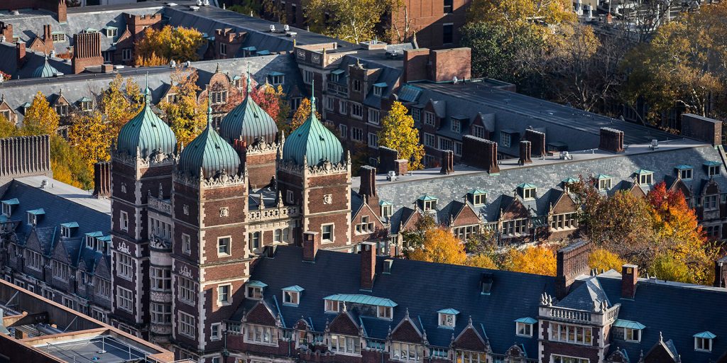 Vista aérea da UPenn, a Universidade da Pensilvânia nos Estados Unidos